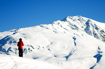 Image showing Winter mountain climbing