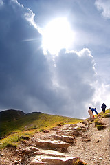 Image showing Mountains hiking trail