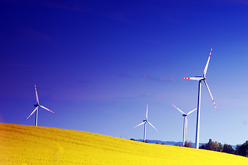 Image showing Wind turbines.