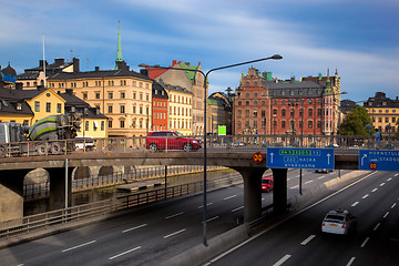 Image showing Stockholm, Sweden. Street to downtown