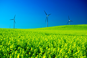 Image showing Wind turbines.
