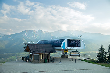 Image showing A chair-lift in Tatra Mountains