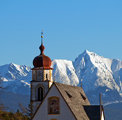 Image showing Church in alipine scenery