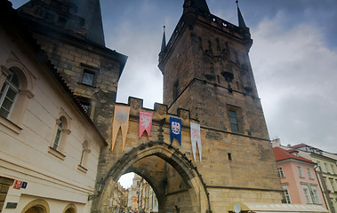 Image showing Prague. Charles bridge, Mala Strana gate