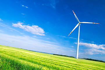 Image showing Wind turbines landscape