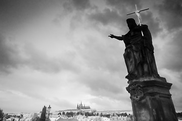 Image showing Statue on Charles Bridge. Prague