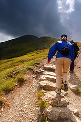 Image showing Mountains hiking trail