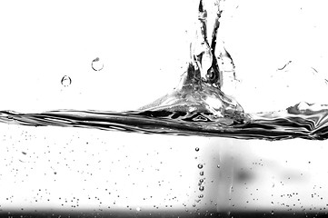 Image showing Black and white water splash