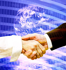 Image showing Handshake modern background