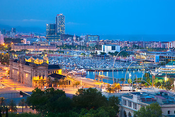 Image showing Barcelona, Spain skyline at night