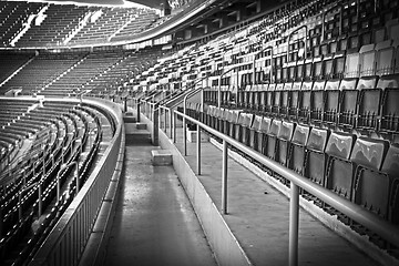 Image showing Empty football, soccer stadium