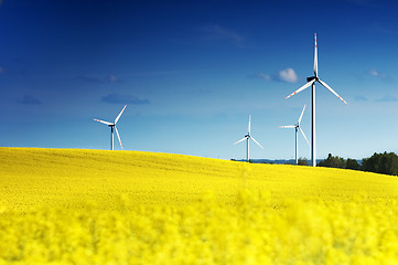 Image showing Wind turbines.