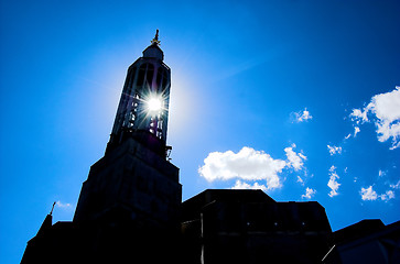 Image showing Sun and church