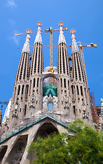 Image showing La Sagrada Familia cathedral in Barcelona