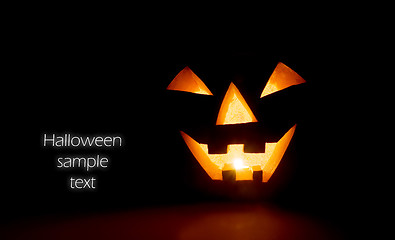 Image showing Glowing halloween pumpkin