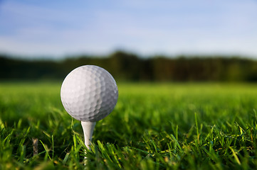 Image showing Golf ball on tee