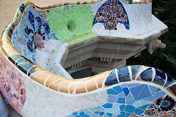 Image showing Mosaic sculpture in the Park Guell, Barcelona