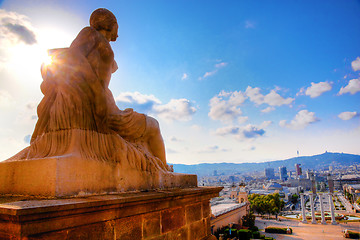 Image showing Barcelona view from Catalunya National Museum of Art