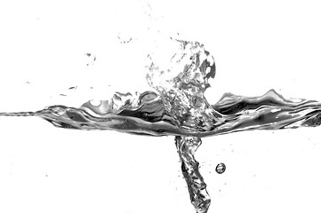 Image showing Black and white water splash