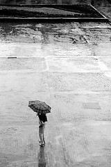 Image showing Alone in the rain