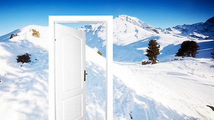 Image showing Winter version of door to new world