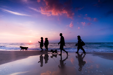 Image showing Family walk