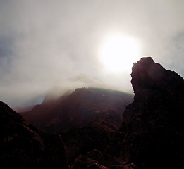 Image showing Stormy mountains landscape