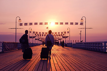 Image showing Sunrise walk