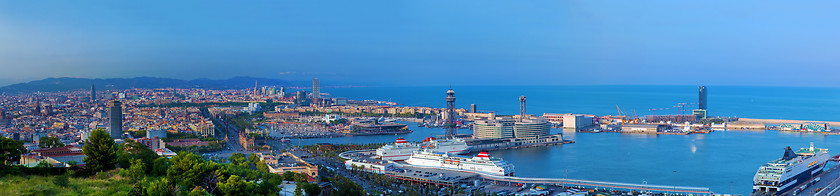 Image showing Barcelona, Spain skyline panorama