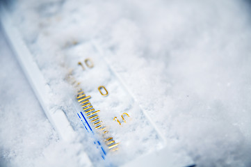 Image showing Below zero on thermometer