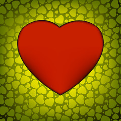 Image showing Love vector made from green hearts. EPS 8