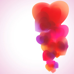 Image showing Pink hearts confetti fly Valentine's day. EPS 8