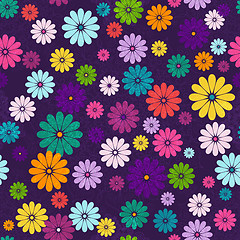 Image showing Seamless dark floral vivid pattern