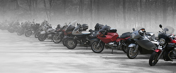 Image showing bikes in a row