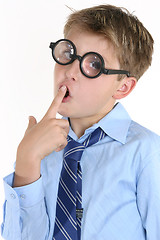 Image showing Comical Thinking Boy