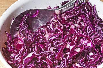 Image showing salad of red kale