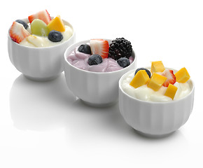 Image showing Yogurts With Fruits