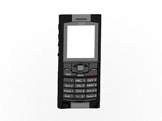 Image showing 3d render of mobile phone with blank screen 