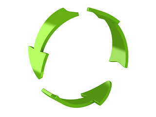 Image showing 3d render of recycle arrows 