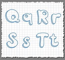 Image showing Vector sketch 3d alphabet letters - QRST