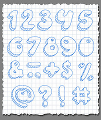 Image showing Hand-drawn numbers set.