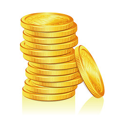 Image showing Stack of Gold Coins