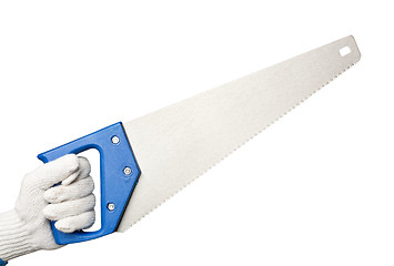 Image showing Holding a saw