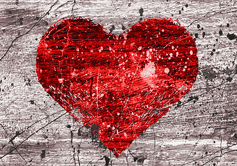 Image showing grunge background with heart