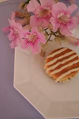 Image showing Spanish cake with spanish flower