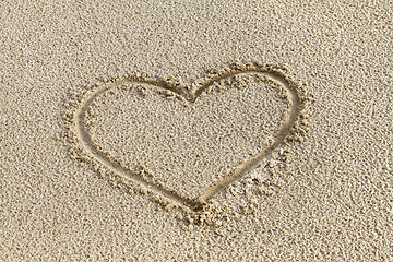 Image showing Heart in the sand