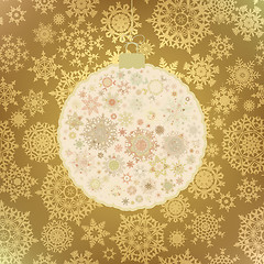 Image showing Stylized Christmas Ball, On beige. EPS 8