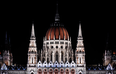 Image showing Photo of the hungarian parlament at night