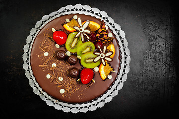 Image showing Delicious dessert on plate