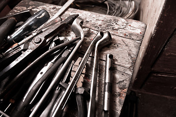 Image showing A lot of different tools of a worker